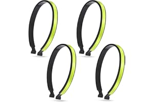 AOZUO 4pcs High Reflective Cycling Trousers Clips, Safety Bicycle Elastic Ankle Bands Pant Leg Cuff Wrap Clip Reflective Gear Accessories for Riding Fishing Outdoor Recreation(Fluorescent Green)