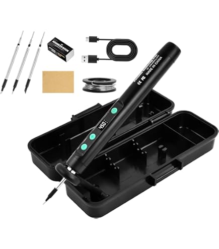 Saldatore Set Ricaricabile USB Con LCD, 5 Temperatura Regolabile 260 ℃-420 ℃, 3 Punte Di Saldatura, Filo E Pasta Saldatore Professionale Sicuro