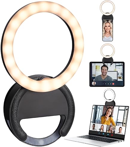 Anello Luminoso Selfie Ricaricabile Con 40 LED - Per Telefono, Streaming E Videochiamate