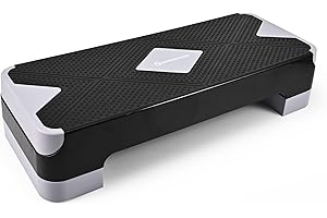 NORTHERN STONE Marchepied d'aérobic réglable en hauteur pour entraînement d'exercice avec niveaux de fitness de 10 cm, 15 cm, 20 cm (gris, 2 niveaux de 10/15 cm)