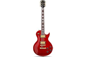 Leo Jaymz SC Series Electric Guitar – Mahogany Body, Laurel Fingerboard, Dual Humbuckers, Tune-O-Matic Bridge, C Neck, 18:1 Tuners(Red)