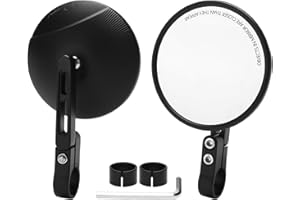 SUPROVARE CNC Motorrad Spiegel E24 Geprüft - 360° Drehbar Lenkerendenspiegel, 2 Stück Runde Motorradspiegel Kompatibel mit Meisten Motorrädern, ATV, Scooter, Roller - Sicherheit & Stil für Stadtfahrten & Touren