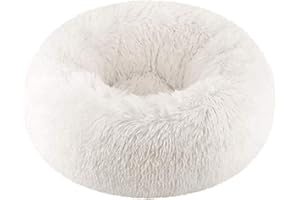 Vivi Bear Lit Chat Coussin pour Chat Rond en Peluche pour Animal Domestique Nest Deep Sleep Pet Matelas épais Chaud Chien Convient pour Chiots Chaton Petits Animaux(40cm Diamètre