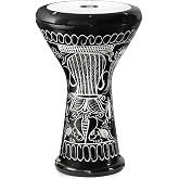 Vatan Darbuka Profesyonel B&uuml;y&uuml;k Boy Siyah Erzincan El Işleme Darbuka Doumbek Darabuka 5 Numara