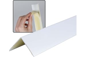 Dalsys Winkelprofil selbstklebend PVC 30x30mm, 100cm Weiß Eckschutzprofil, Eckleiste, hoher Kantenschutz Wand, für Wohn- und Arbeitsbereich sowie Garage geeignet, mit Klebeschutzstreifen