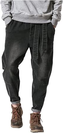 Pantaloni da Jogging Jeans Harem da Uomo Pantaloni Denim Pantaloni Slim Fit  Larghi Pantaloni A Vita Bassa Pantaloni Stile Harem (Color : Nero, Size :  L) : Amazon.it: Abbigliamento