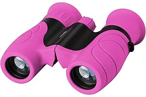 ASOMI Binoculars for Kids High-Resolution 8x21, Gift for Boys & Girls Shockproof Compact Kids Binoculars for Bird Watching, Hiking, Camping, Travel, Learning, Spy Games & Exploration (Rose Pink)
