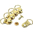 ONLYKXY 50 Pieces Shoe Boot Lace Hooks Buckle Rivets Loop Ring with Rivets, Shoe Boot Buckle (Gold)