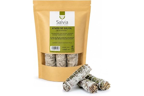 SALVIA | Vit salvia 5 enheter | helig ört för rening | Örtartade växtarter med god brinnande effekt