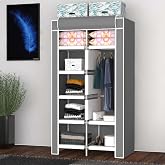 Raflı Askılı &Ccedil;ok Ama&ccedil;lı Mini Bez Dolap (Gri)