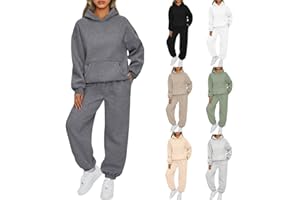 BAWUTZ Tuta da donna per il tempo libero con cappuccio, set tuta da jogging da donna, tuta elegante per il tempo libero,felpa con cappuccio a maniche lunghe, tuta da donna per il tempo libero