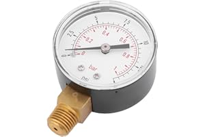 LZBBD Meiyya 0 15 psi / 0 1 bar Mini Niederdruckmanometer für Kraftstoff, Luft, Öl oder Wasser BSPT