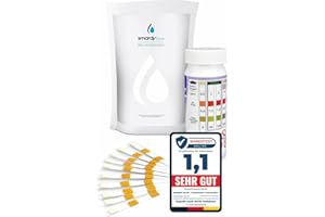 SMARDY 50x Bandelettes de test d’eau 3en1 pour valeur du pH, alcalinité et oxygène actif – Analyse rapide et précise de l’eau pour piscine, spa, jacuzzi, aquarium – avec échelle de couleurs et notice