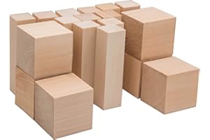 BeaverCraft Basswood Carving Blocks BW18 pcs Whittling Wood for Crafts - Soft Carving Wood - Basswood Kit 2 Different Sizes - Unfinished Wooden Blocks for Carvers
