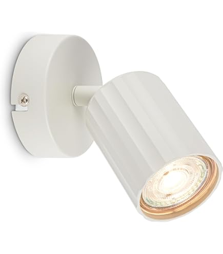 B.K.Licht Applique LED Orientable 1 Spot I Ampoule 4,8W 400lm GU10 Incl I Ip44 I Plafonnier Lampe Salle De Bain 92872598