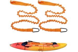 mizikuu 2 Stück Kajak Paddelleine, 1.5M Paddel Sicherungsleine Elastische Elastische Kajak Karabinerhaken Kajakpaddel Zubehör Paddel Seil für Kajakfahren Kanu SUP Board Paddel Surfbrett Angelruten