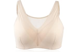 ONEFENG Mastektomie-BH mit Taschen,Damen Prothesen Spitzen Alltags Ohne Bügel BH für Brüste