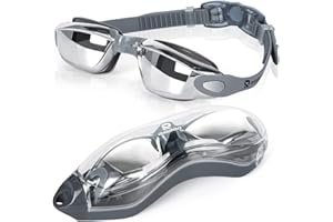 RIOROO RIORIO okulary pływackie, okulary do pływania, ochrona przed promieniowaniem UV, przeciwmgielne z szerokimi soczewkami, silikonowe uszczelki do basenu dla mężczyzn, kobiet