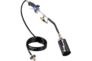 Flame King Propane Torch Kit Heavy Duty Weed Burner, 340,000 BTU with Piezo Igniter (Self Igniting), with 6 ft Hose Regulator Assembly