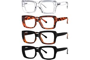 Eyekepper Zestaw 4 stylowych kwadratowych okularów do czytania dla kobiet