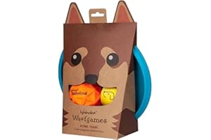 Waboba Woofpack Pet Dog Toys Set - Interactive Boredom Relief Toy Bundle with Rubber Flying Disk & Dog Balls, Throw & Fetch Toys for Puppies & Dogs - Multipack of 3 Toys