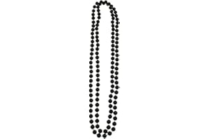 B&S TRENDZ 80s style 48in plastic Black bead necklace