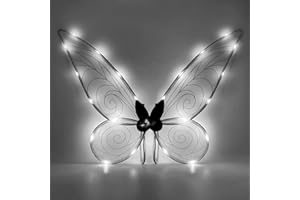 AMOBON LED Flügel Kostüm für Kinder, Karneval Leuchtende Feenflügel Kleid für Fasching Halloween Cosplay Carnival Motto Party