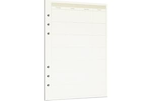 Zelten 1 paquete A5 45 Hojas/90 Páginas Planificador mensual Papel perforado de hojas sueltas Carpeta de 6 agujeros Recambios de papel Organizador personal Rellenable Agenda Planificador
