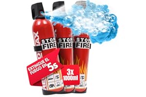 notlok Safety Work - 3X 1000g Aerosol Extintor Casa | Incendios A B + E <1000 V | Extintor Coche, Extintor Cocina, Extintores para Oficinas y Lugares de Trabajo, Extintores Pequeños
