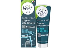 Veet Men - Crèmes Dépilatoires 100ml avec Dôme Applicateur - Peaux Sensibles, Lot de 1
