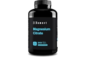 Magnesiumcitrat - 360 mg Elementärt Magnesium - 240 Veganska Tabletter | Magnesium bidrar till nervsystemets normala funktion - Hög Absorption - 1 per Dag, 8 Månader - Zenement