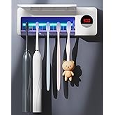 DSHOW Brosse à Dents Désinfectante UV, Support de Brosse à Dents Mural avec Fonction Stérilisateur, Charge de 2000mAh, Foncti