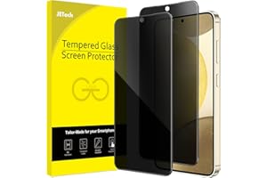 JETech Protection D'écran Anti-Espion pour Samsung Galaxy S24 5G 6,2 Pouces, Film Verre Trempé, Compatible ID d'Empreinte Digitale, Lot de 2