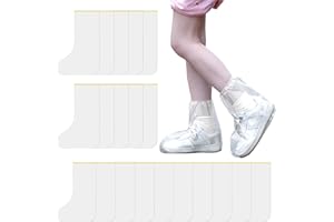 NPLASETA Couvre Chaussures Imperméables, 20 PCS Surchaussures Jetables, Antidérapantes Protege Chaussure Pluie avec Élastiques (Transparent 45x38cm)