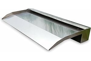 Jürgen Bocker Garten-Ambiente Wasserfall 60 cm Edelstahl matt Geb. mit langem Auslauf, Silber 60x8x22 cm