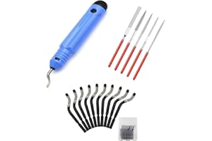 HUAMIRRA Sbavatore di Attrezzi, Rotazione a 360° Sbavatore Manuale, Sbavatore Manuale Universale, Set di Utensili per Sbavare con 10 Ricambi E 5 Lime Diamantate, Set di Utensili Portatili per Sbavare Alluminio