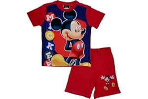 arlis Ensemble T-Shirt avec Short Mickey Disney l'image est imprimée à l'avant Col Rond. Matière: 100% Coton