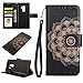 Produktbild Shinyzone Samsung Galaxy S9 Plus Brieftasche Hülle,Edel Blume Gemalt Muster Design Anti-Scratch Leder Flip Hülle mit Kartenhalter,Standfunktion Magnetverschluss Weich TPU Bumper Stoßfest Schutzhülle für Samsung Galaxy S9 Plus,Schwarz