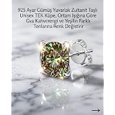 Lunexa 925 Ayar G&uuml;m&uuml;ş Zultanit Taşlı &Ccedil;ivi K&uuml;pe Unisex Minimal K&uuml;pe 3 mm 4 mm 5 mm 6 mm 7 mm Parlak Taş Antialerjik Klipsli Te