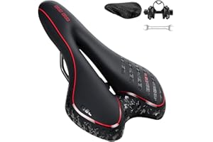 JOLY FANG Selle de Vélo, Selle VTT Confortable et Absorbant Les Chocs, Siège de Vélo Gel Ergonomique avec Housse de Pluie et Outils de Montage Rapide