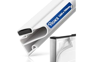 VIOKS Juego de juntas para frigorífico de montaje propio, 1300 x 700 mm, color blanco, goma de sellado con cinta magnética para nevera y congelador