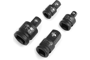 Lotbun Adaptador de vaso de impacto de 4 piezas, kit reductor de vaso de 1/2 a 3/8 | 3/8 a 1/2 | de 1/4 a 3/8 | de 3/8 a 1/4, Juego de vasos para destornilladores Makita, Milwaukee, Bosch