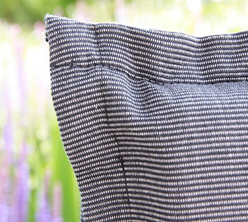 Deckchair Auflage mit Kopfkissen, Reißverschluss Bezug abnehmbar, waschbar in Anthrazit - 7