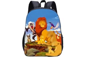 SWZY Cartoon Lion Print Backpack, Water Resistant School Bag, Animal Kids Schoolbags, Travel Rucksacks Book Bags, Large Capacity Fashion Backpack for Boys and Girls