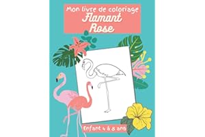 Mon livre de coloriage Flamant Rose enfants 4 à 8 ans: livre de jeux oiseaux XXL 55 images, cahier d'activité pour apprendre et s'amuser fille et garçon