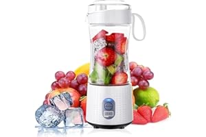 AJ STAR Portable Blender Mixer Blender for Personal Size Smoothies Fruit Juice, Milk Shakes 380ml Blender with Powerful Six 3D Blades (White)