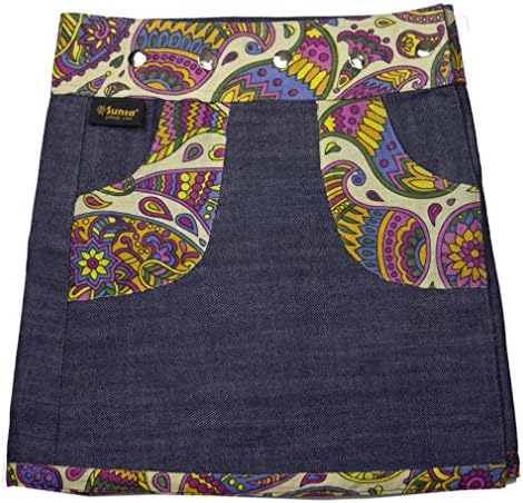 Jeans Skirt Mini Skirt wrap Skirt Reversible Skirt Summer Skirt Kids Skirt Made of Cotton, 2 in 1, Adjustable Size with a 15674