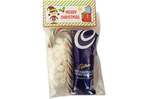 BAKING FRIENDS Elf Mail Christmas Cadburys Hot Chocolate Marshmallows & Candy Cane Xmas Eve Hot Choc Gift Stocking Filler