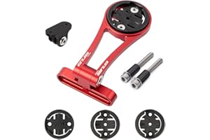 BSSOK Support réglable pour ordinateur de vélo de route, en alliage d'aluminium, compatible avec Garmin Edge, Wahoo Elemnt, Bryton, Cateye, caméra GoPro et lampe (rouge)