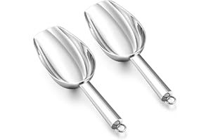 Herogo Szufla do mąki z stalą nierdzewną, 2 szt., mała łopatka do odządla mąki, paszy, kawy, żywności, słodyczy, do kuchni, baru, wesele, bufet, imprezy, do mycia w zmywarce